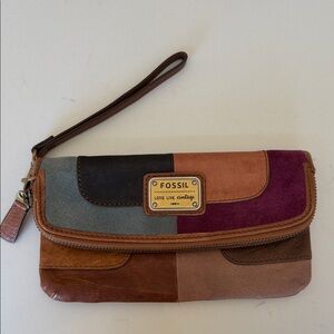 Fossil Patchwork Leather Wristlet